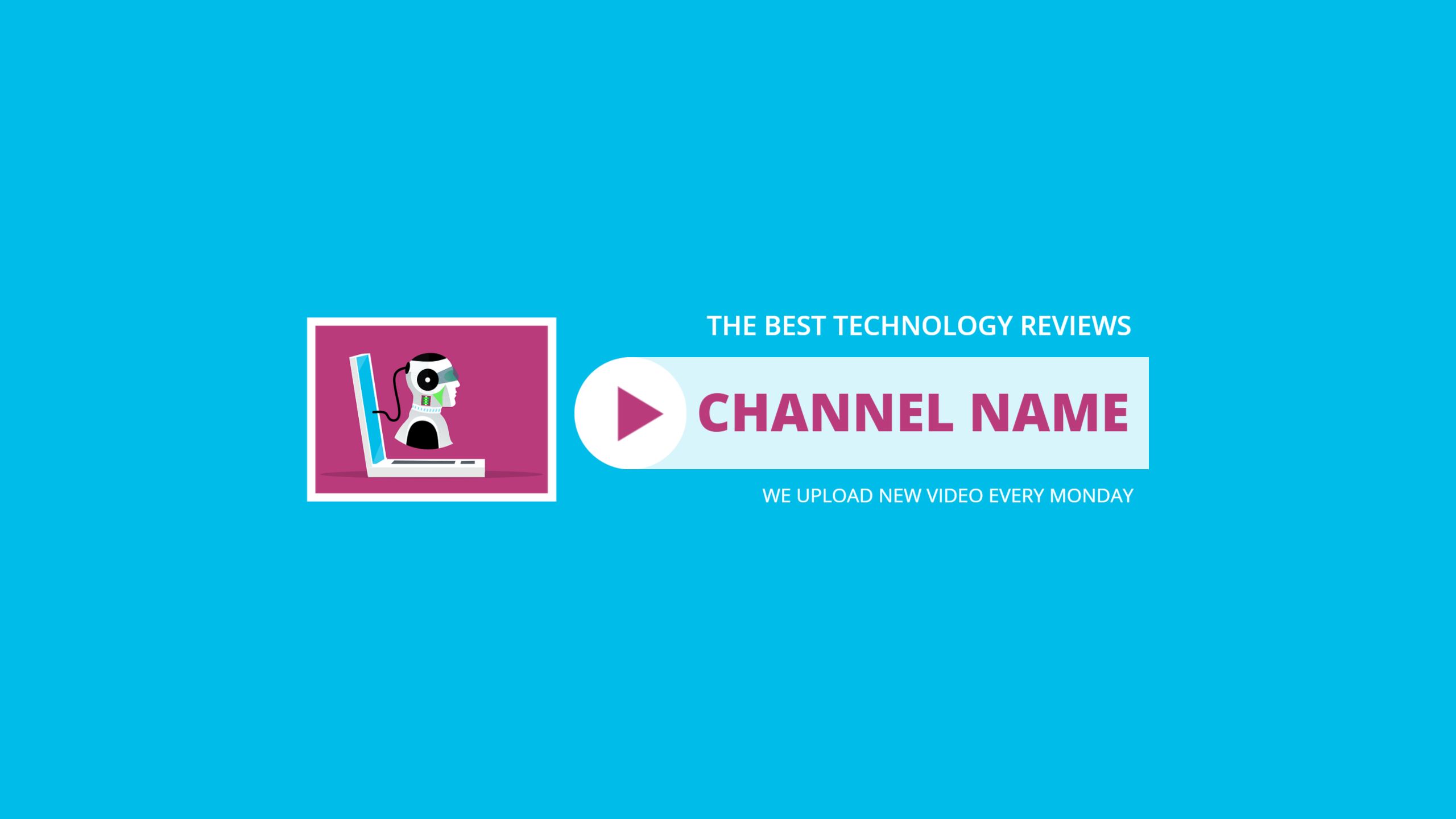 Technology Reviews Featuring Creative Animations YouTube Banner Template