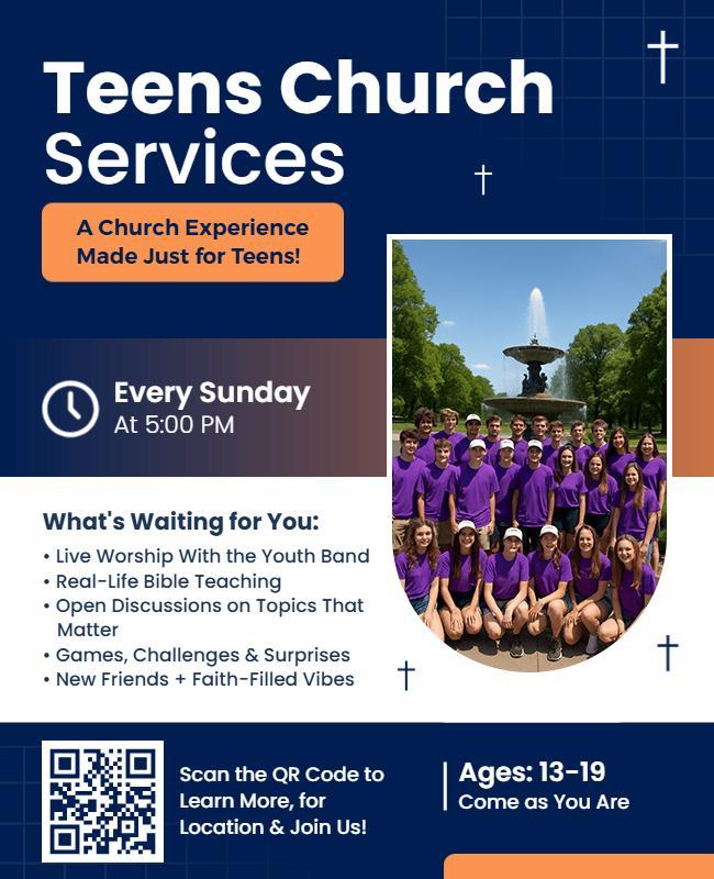 Teens Church Services Promotional Flyer Template