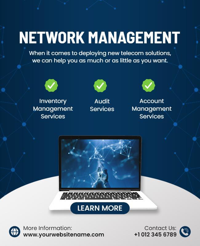 Telecom Network Management Services Flyer Template