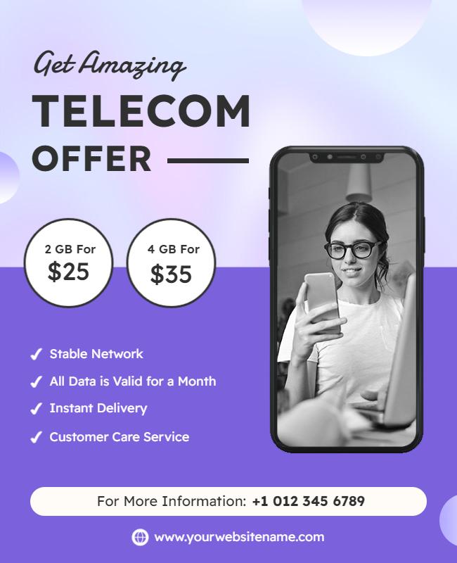 Telecom Service Promotional Offer Flyer Template