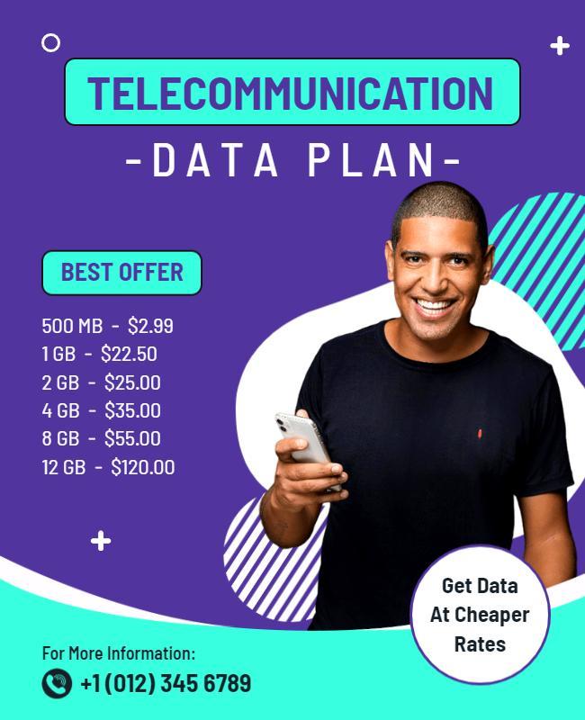 Telecommunication Data Plan Promotion Flyer Template