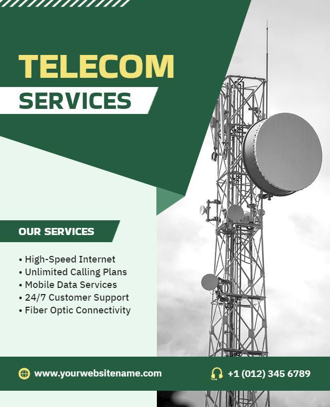 Telecommunication Services Promotion Flyer Template