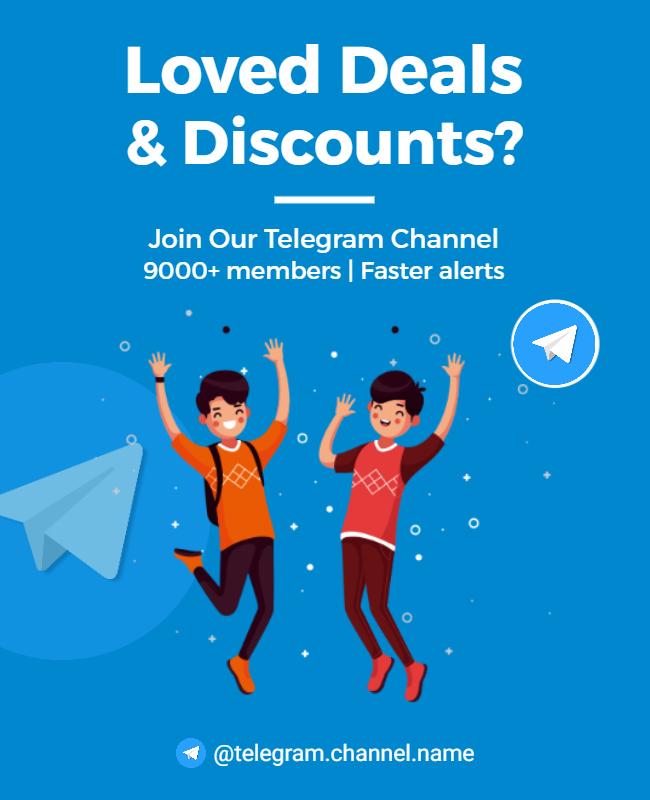 Telegram Channel Discounts and Deals Flyer Template