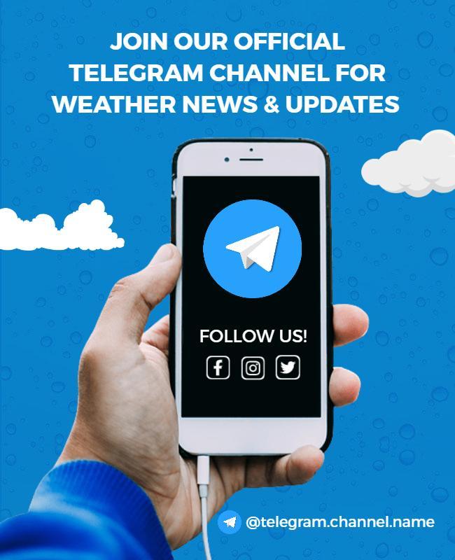 Telegram Weather Updates Channel Flyer Template