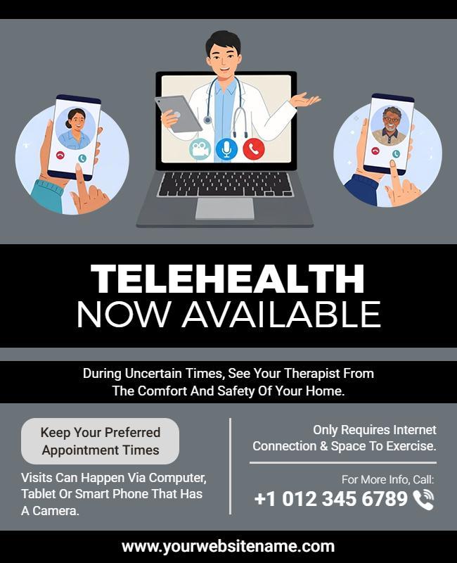 Telemedicine Availability Information Flyer Template