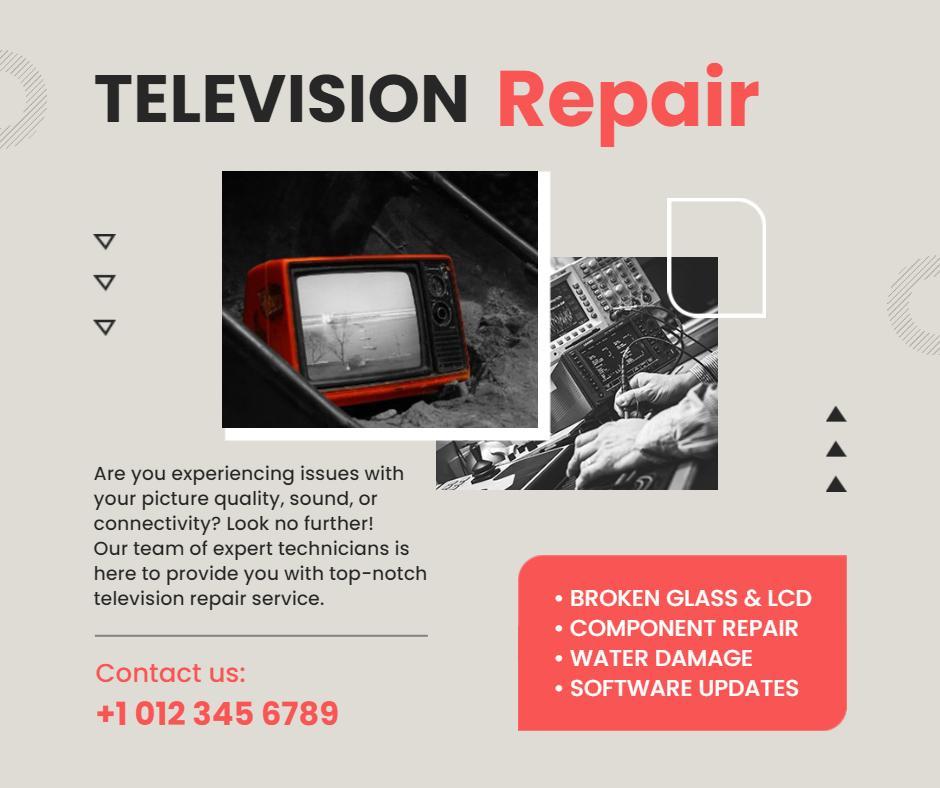 Television Repair Service Advertisement Facebook Flyer Template