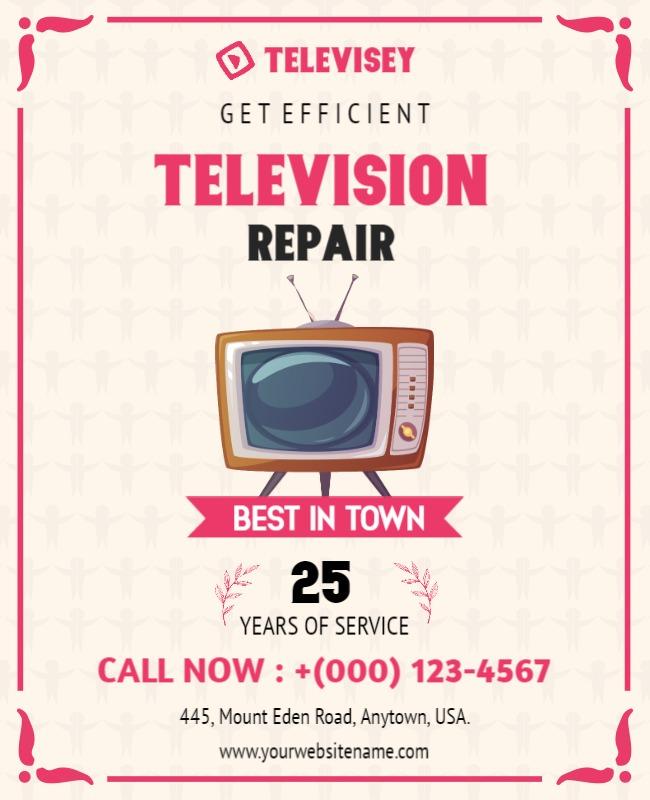 Television Repair Service Flyer Template