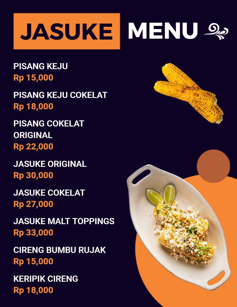 Templat Menu Jasuke Indonesia Dengan Nuansa Hitam Dan Oranye Yang Mencolok