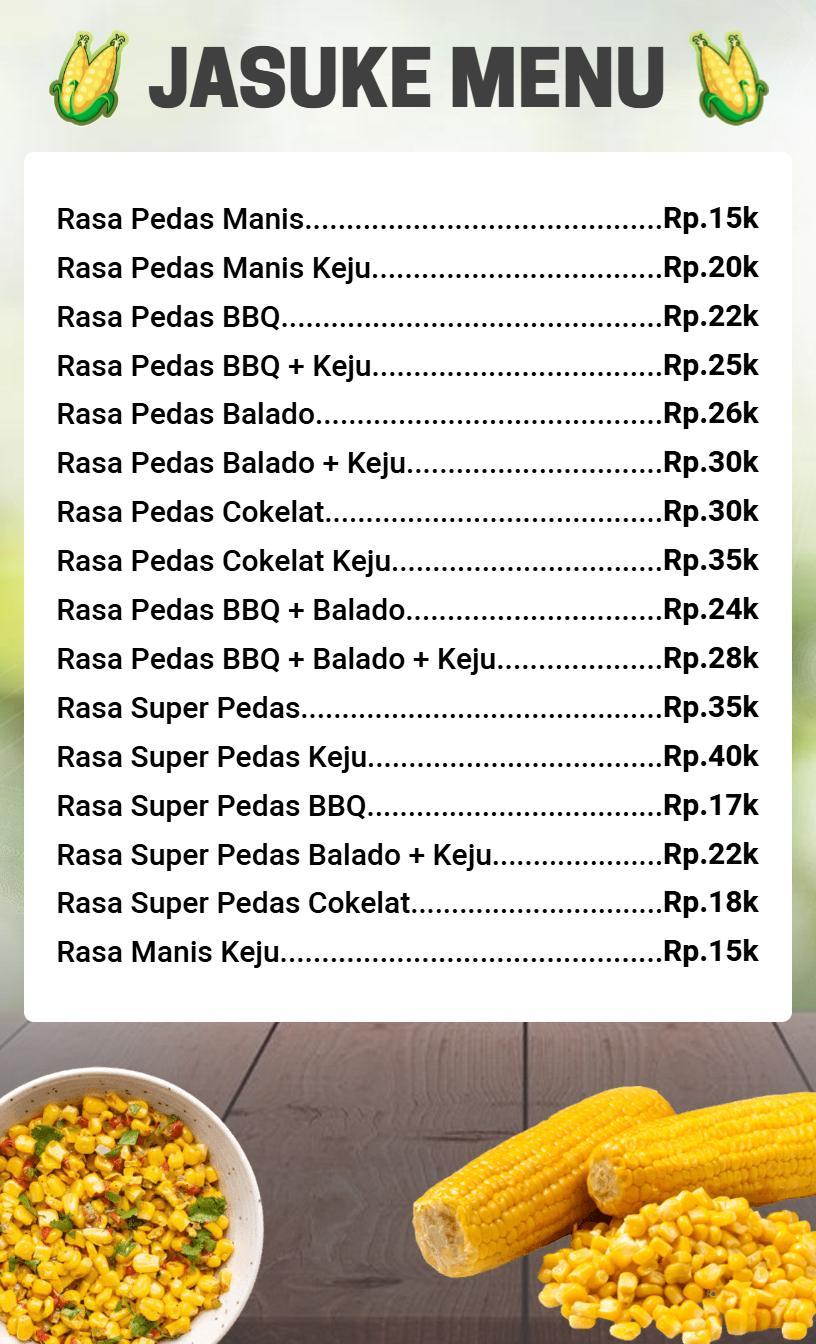 Templat Menu Kombinasi Jagung Pedas Dan Keju Yang Menampilkan Jasuke