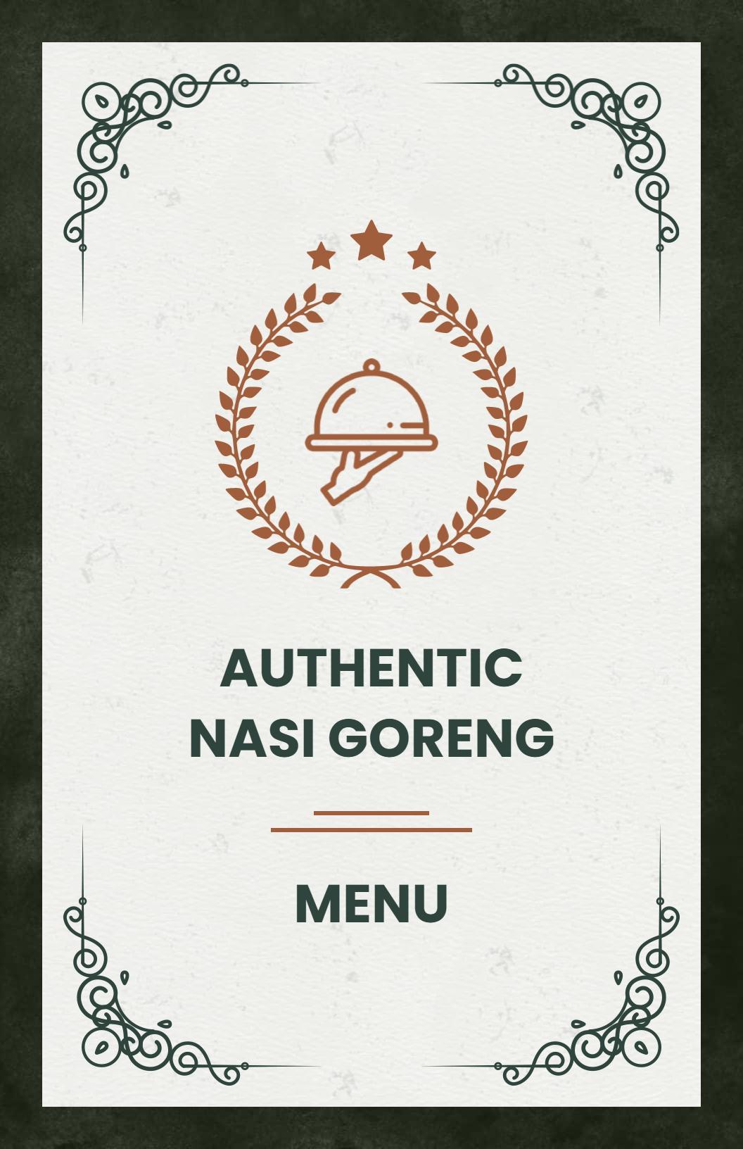 Templat Menu Restoran Pilihan Nasi Goreng Dan Sup Asli
