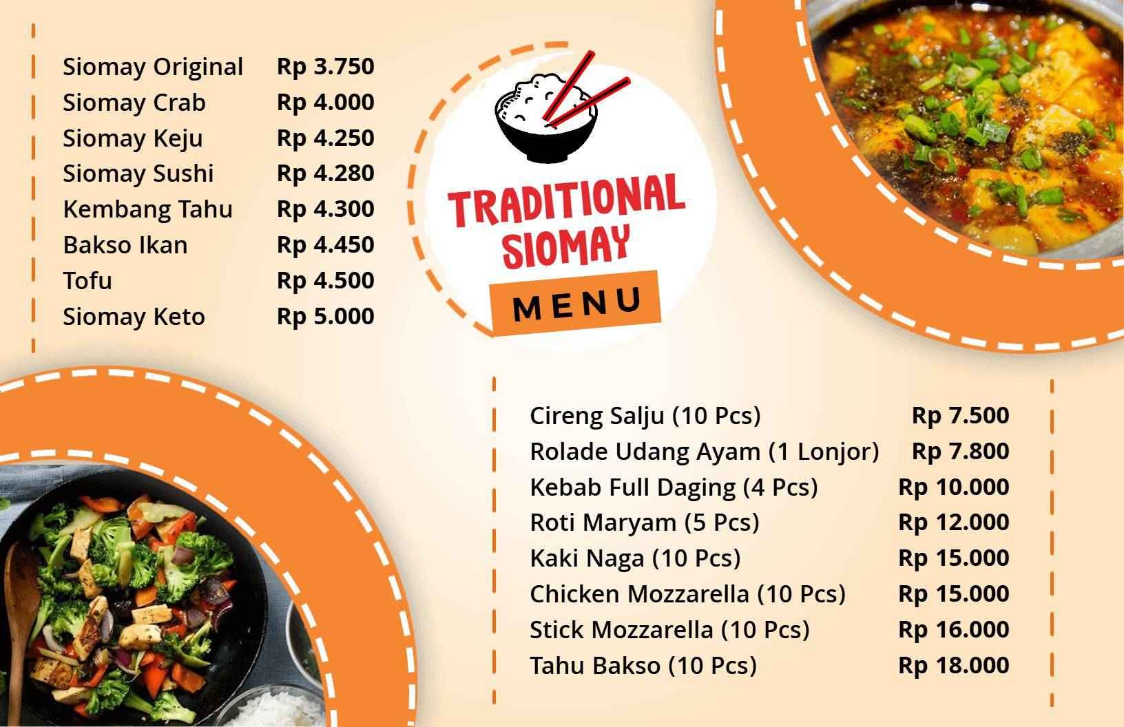 Templat Menu Siomay Tradisional Dan Camilan Gurih Khas Indonesia