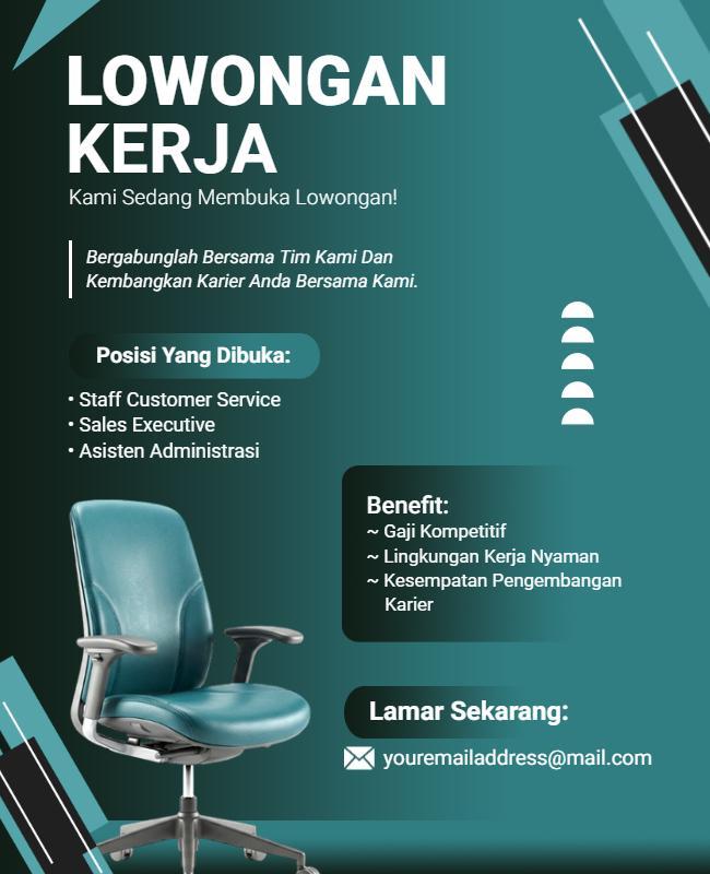 Templat Poster Pengumuman Lowongan Kerja