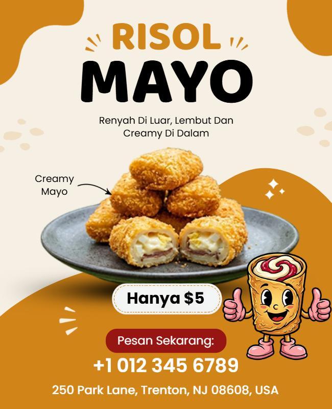Templat Poster Promosi Camilan Risol Mayo Yang Lezat
