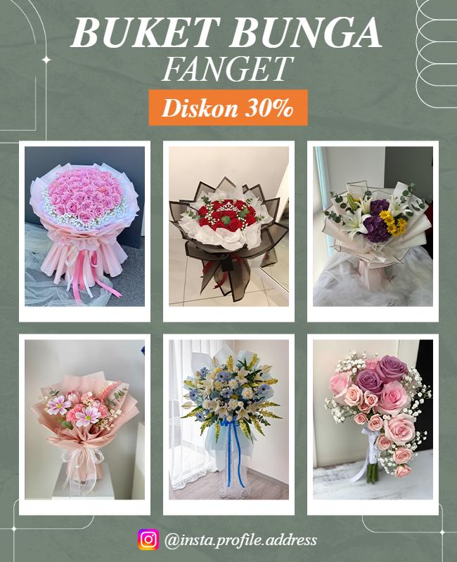 Template Flyer Promosi Diskon Buket Bunga