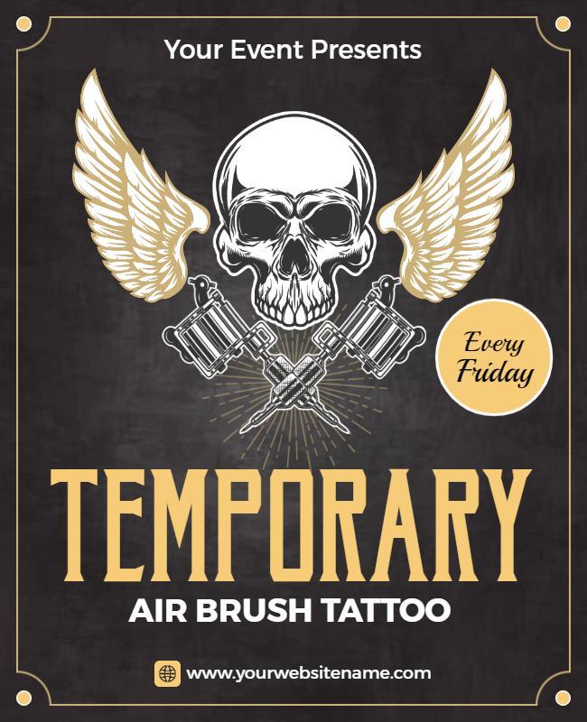 Temporary Air Brush Tattoo Event Flyer Template