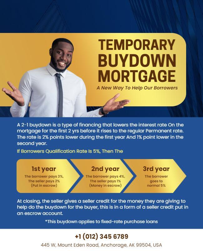 Temporary Buydown Mortgage Informational Flyer Template