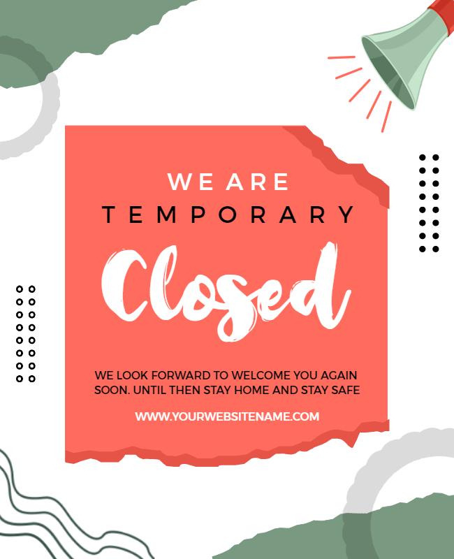 Modern Colorful Closure Announcement Flyer Template