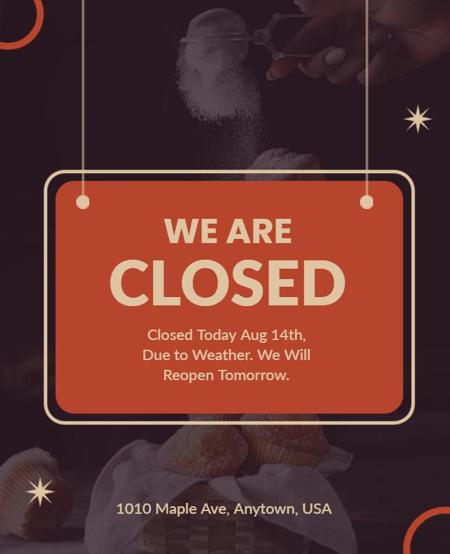 Temporary Closure Announcement Flyer Template