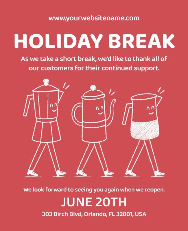 Temporary Closure for Holiday Poster Template
