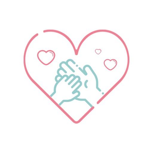 Tender Hands in a Heart Celebrating Baby Care Logo Template