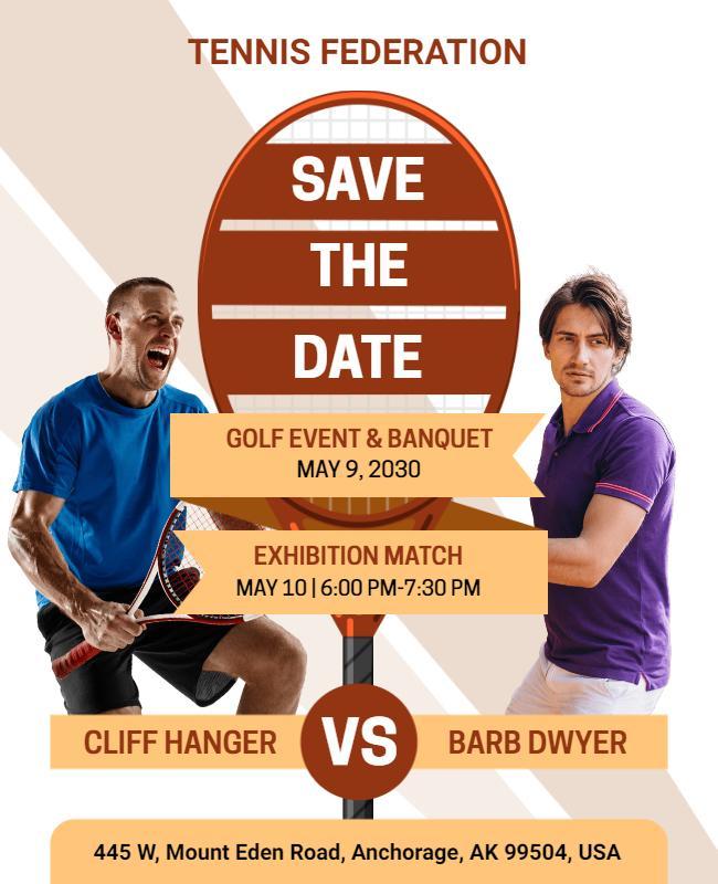 Tennis Exhibition Match Event Flyer Template