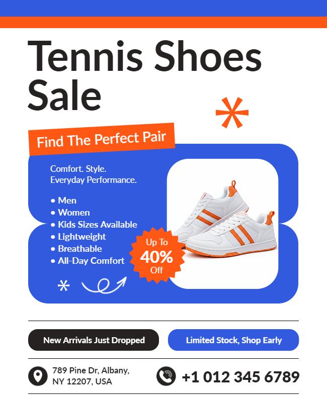 Tennis Shoes Promotional Sale Flyer Template