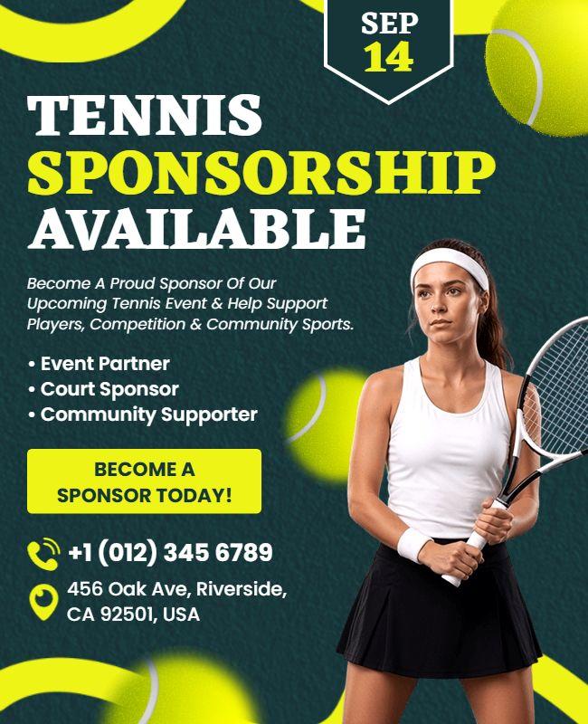 Tennis Sponsorship Opportunity Event Flyer Template