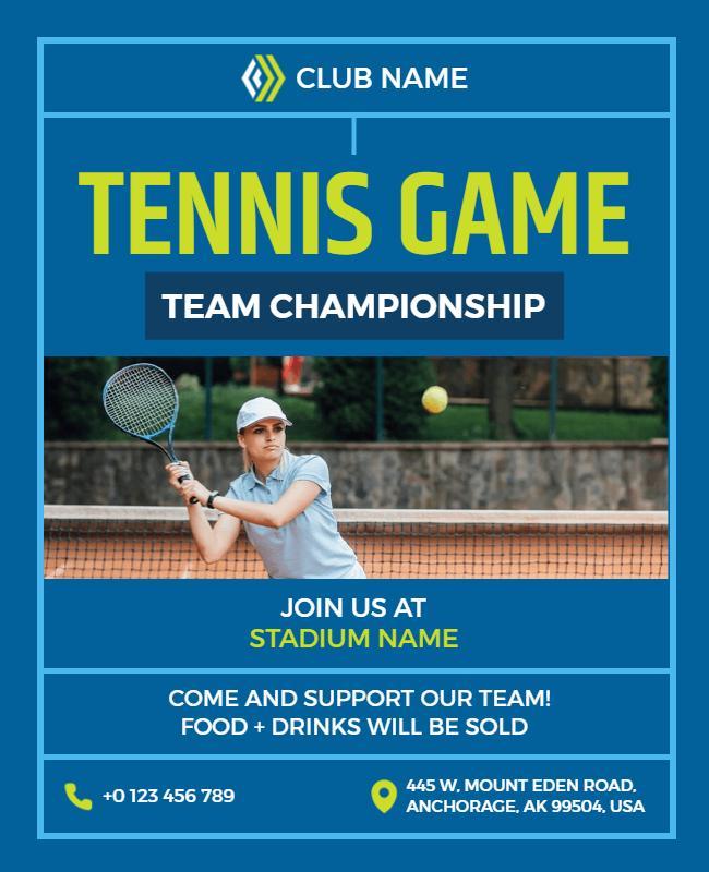 Tennis Team Championship Event Flyer Template