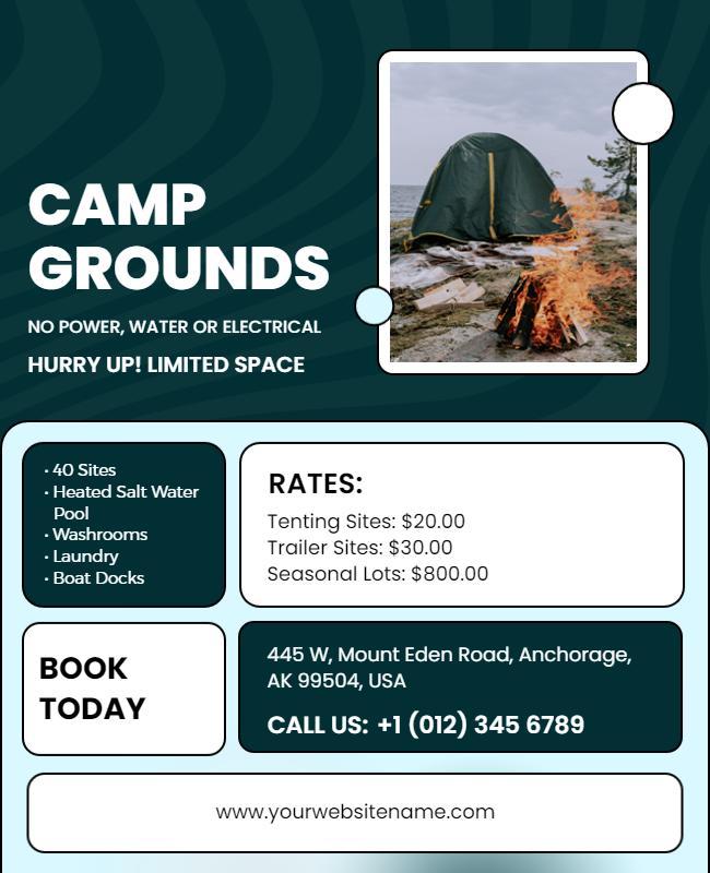 Tent Camping Adventure Promotion Flyer Template