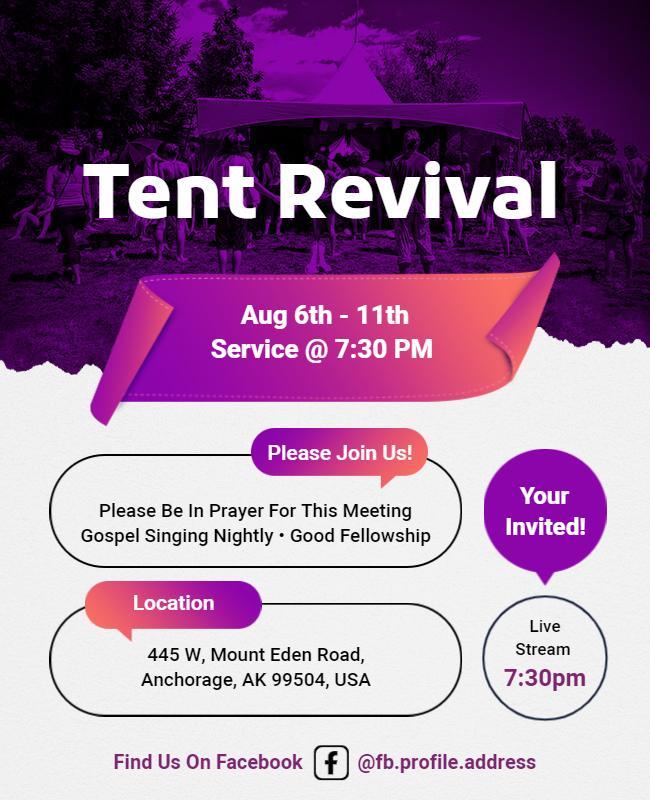 Tent Revival Gospel Event Flyer Template