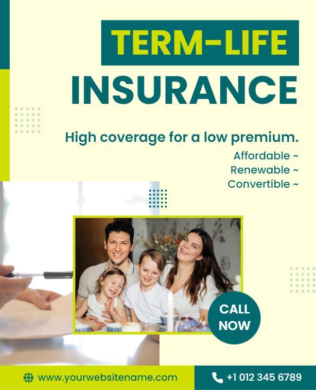 Term Life Insurance Promotion Flyer Template