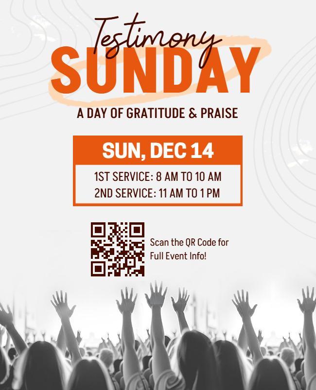 Testimony Sunday Worship Event Flyer Template