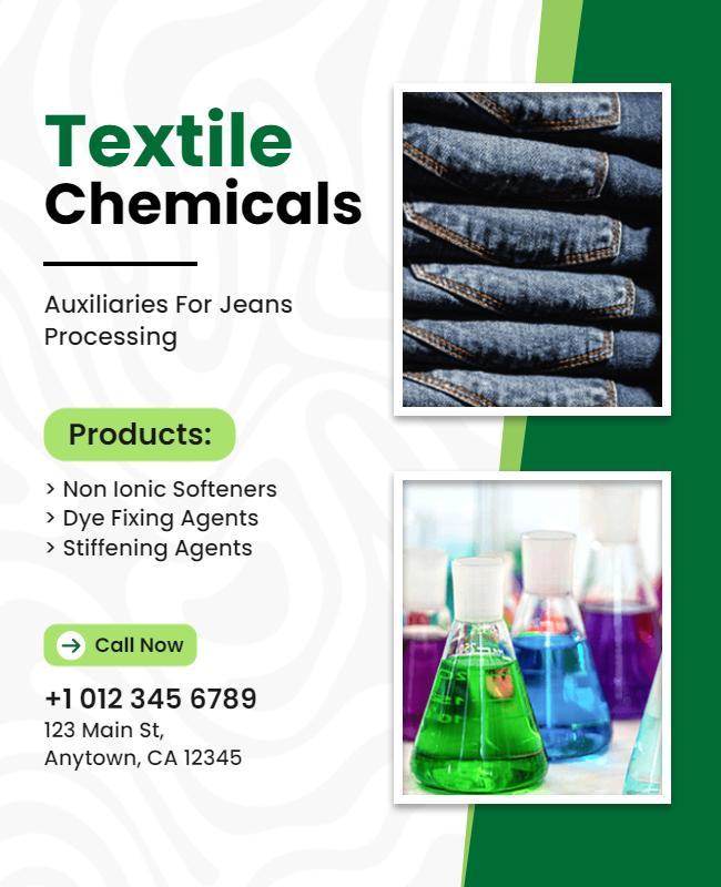 Textile Chemicals for Jeans Processing Flyer Template