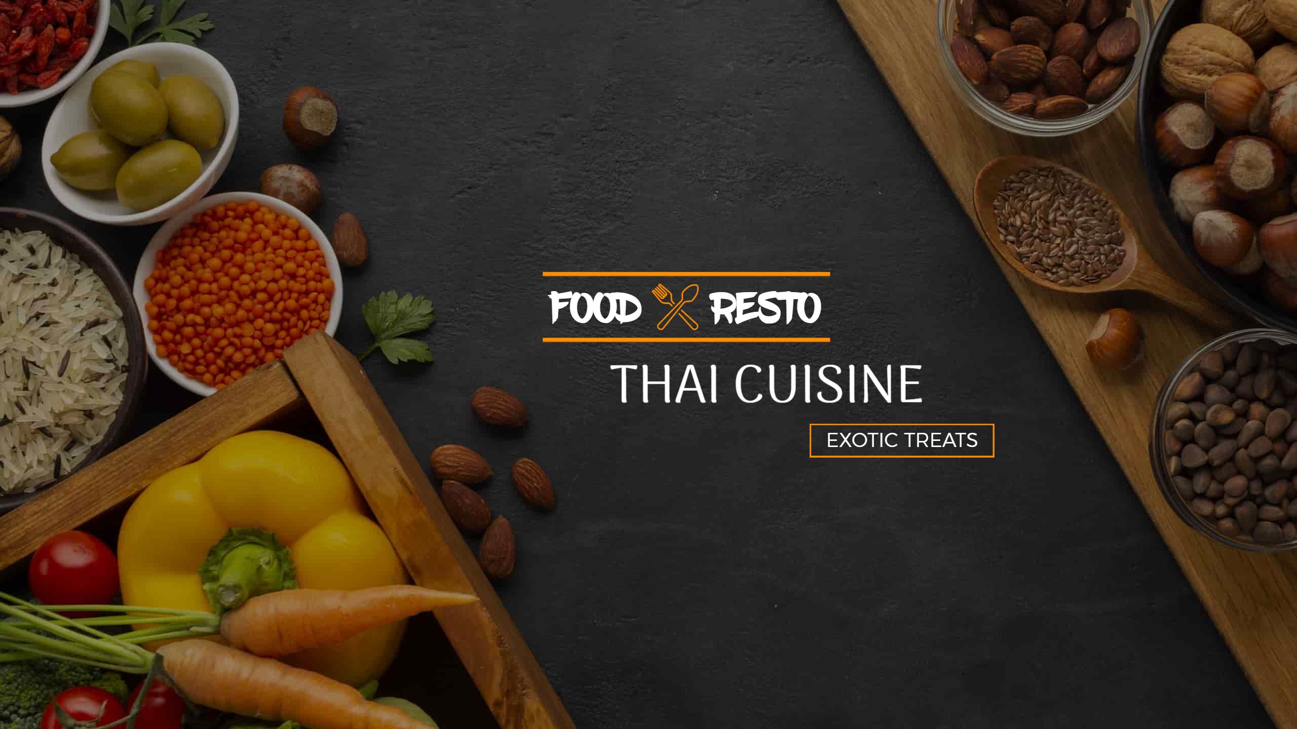 Thai Cuisine with Exotic Ingredients Inspired YouTube Banner Template