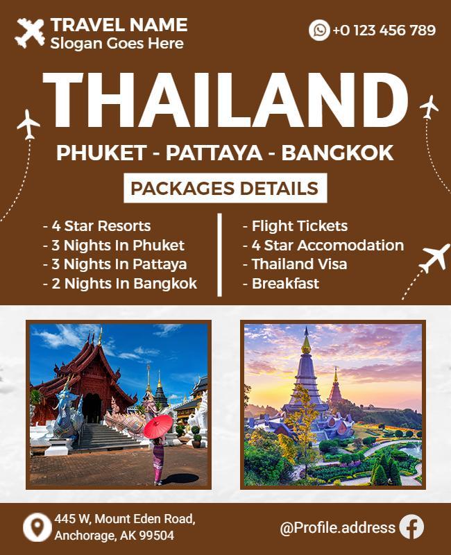 Thailand Travel Package Details Flyer Template