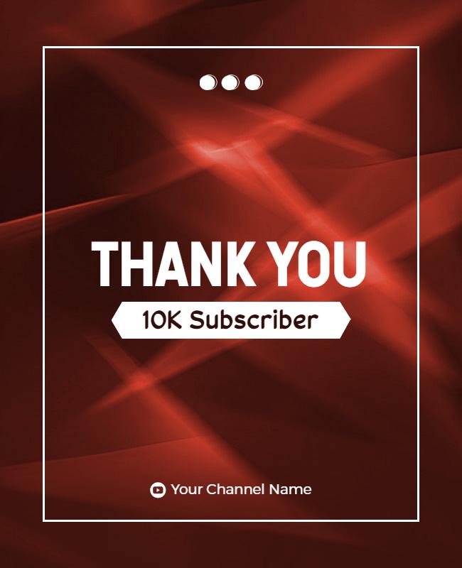 Thank You 10k Subscribers Celebration Flyer Template