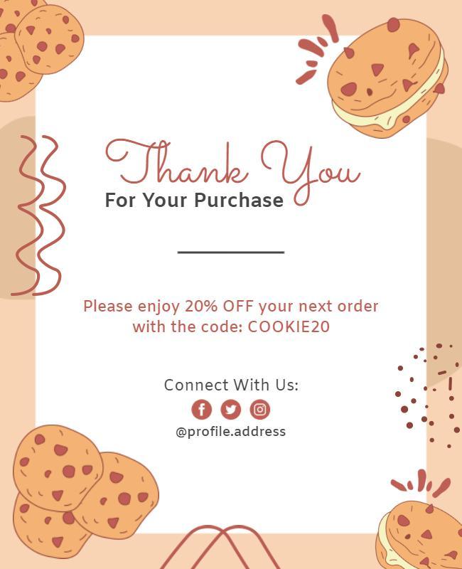 Thank You Cookie Discount Offer Flyer Template