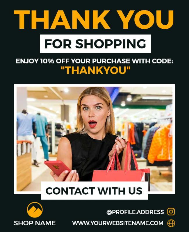 Thank You Shopping Discount Flyer Template