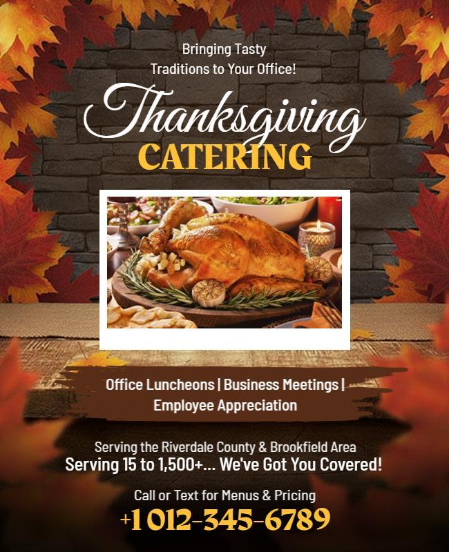 Thanksgiving Catering Service Promotional Flyer Template