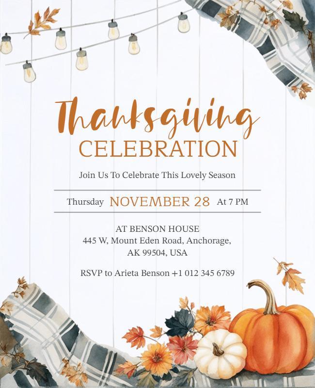 Thanksgiving Celebration Event Invitation Flyer Template