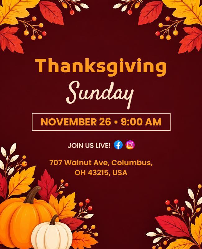 Thanksgiving Celebration Event Poster Template