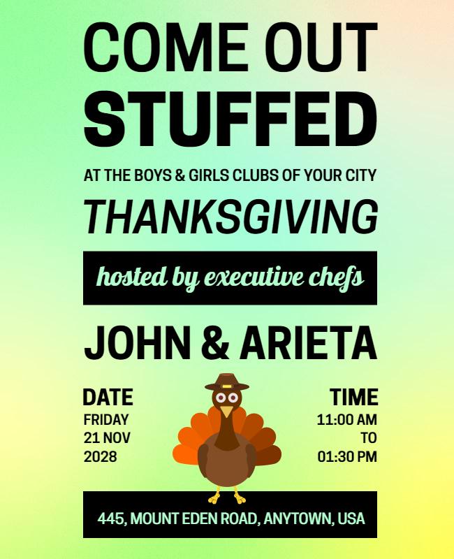 Thanksgiving Community Feast Event Flyer Template