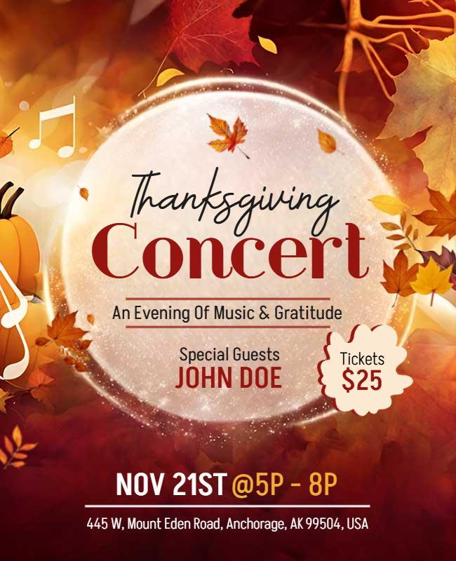 Thanksgiving Concert Music Event Flyer Template