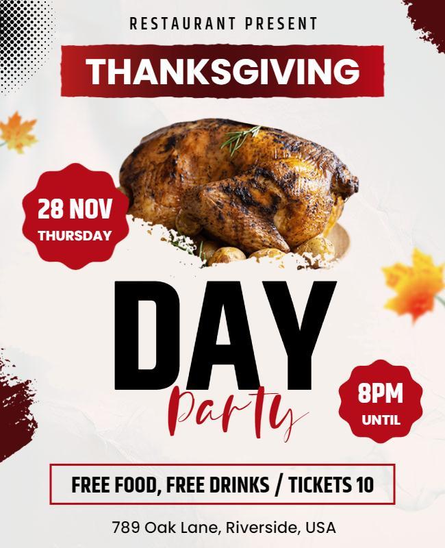 Thanksgiving Day Party Event Flyer Template