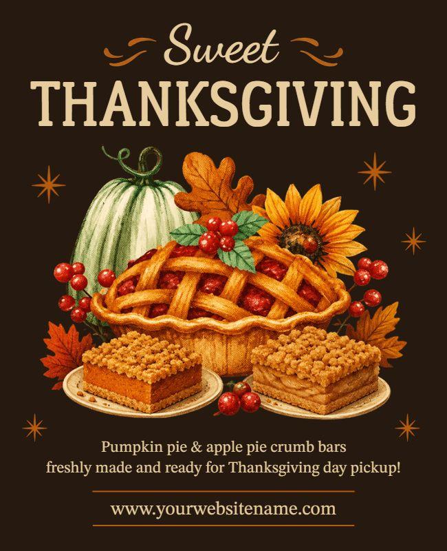 Thanksgiving Dessert Celebration Poster Template