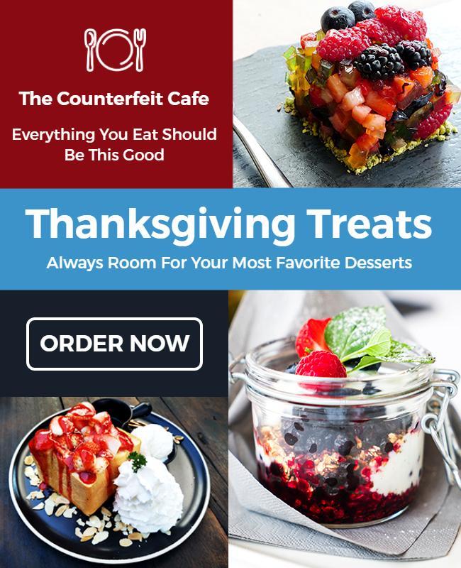 Thanksgiving Desserts Promotion Flyer Template