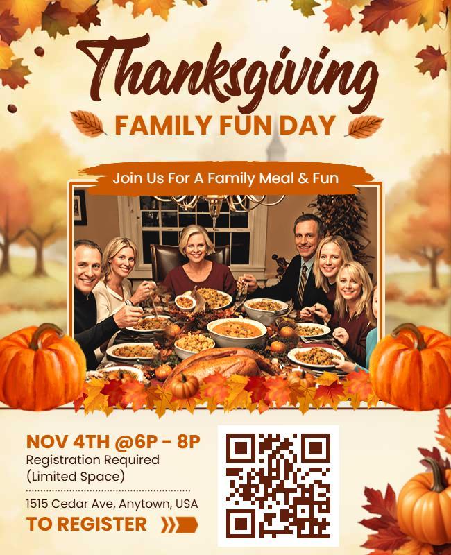 Thanksgiving Family Meal Event Flyer Template