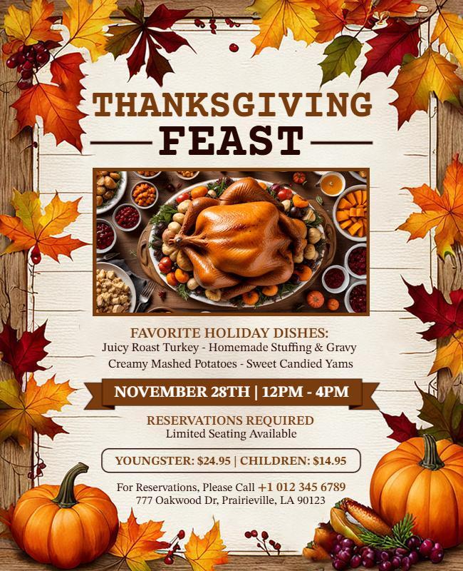 Thanksgiving Feast Celebration Flyer Template