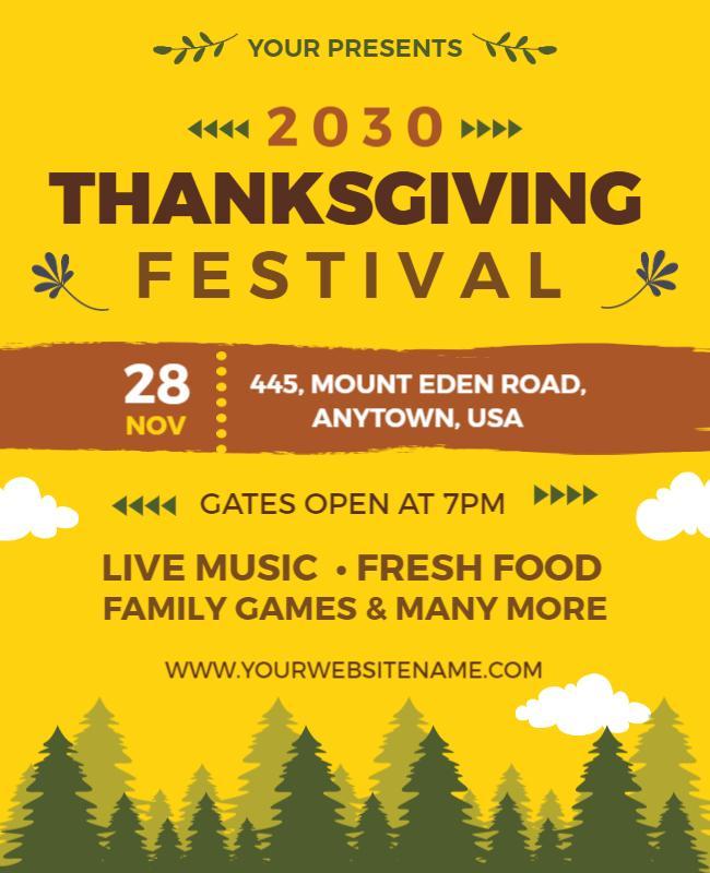 Thanksgiving Festival Celebration Flyer Template