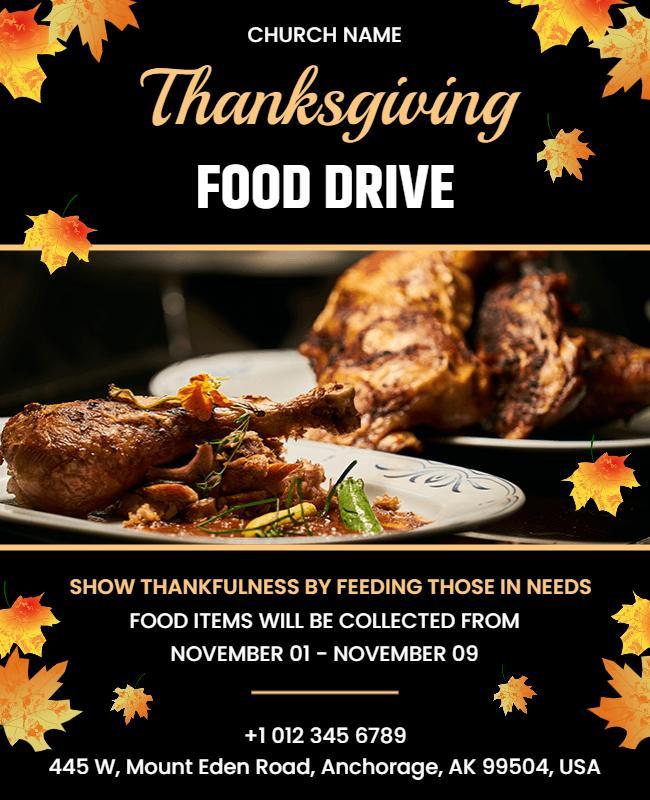 Thanksgiving Food Drive Event Flyer Template